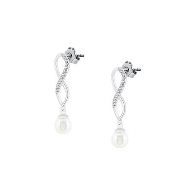 Boucles d'oreilles en argent 925 et perle PERLE DE NUIT
