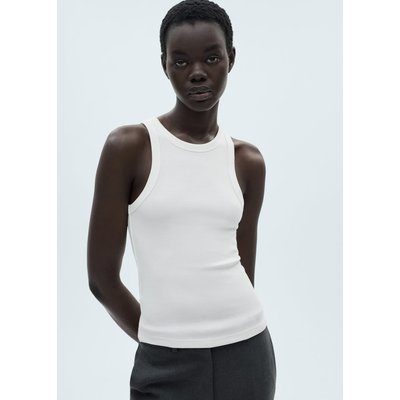 Top côtelé en coton MANGO