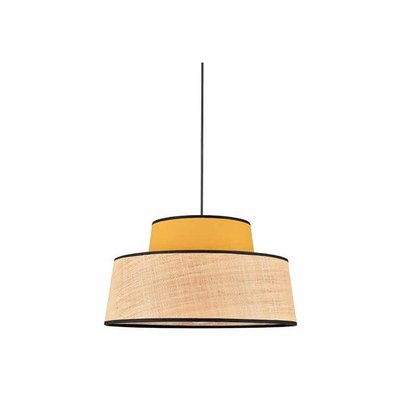 Suspension Majorca Moutarde Raphia Et Coton MILLUMINE
