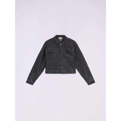 Veste en jean délavé avec strass appliqués OLTRE