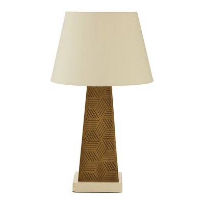 Iron & Marble Table Lamp with Cream Shade SO'HOME