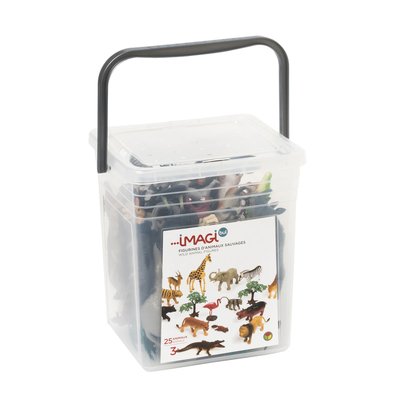 Grand baril de figurines d'animaux sauvages OXYBUL 