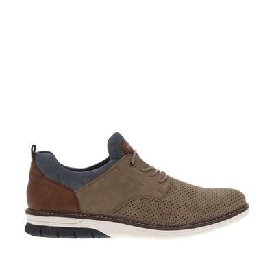 Baskets basses kaki avec lacets ronds élastiqués et décoratifs RIEKER