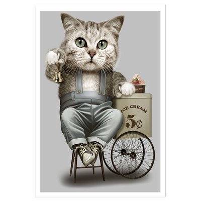 Affiche enfant vendeur de crême glacé HEXOA