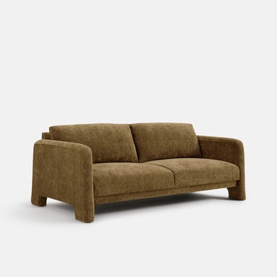 Sofá reto de 2 ou 3 lugares, em chenille flamejado, MOLTA LA REDOUTE INTERIEURS