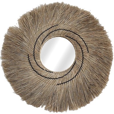 Miroir décoratif en fibres végétales abaca naturel RECOLLECTION