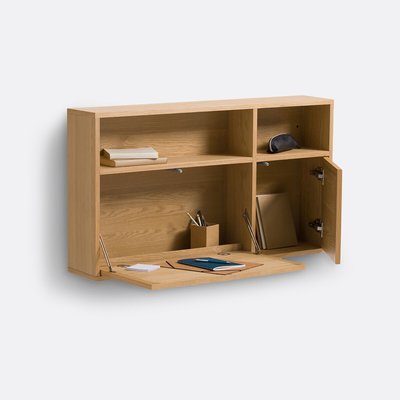 Bureau mural plaqué chêne et cannage, Palano LA REDOUTE INTERIEURS