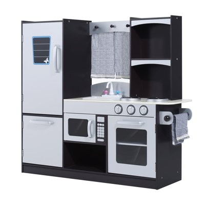 Cuisine pour enfants 105L x 32l x 95H cm argent noir HOMCOM