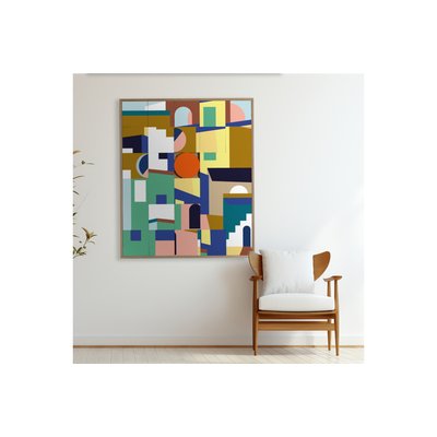 Tableau en bois taquin coloré et graphique 78 x 93 - FAVELA TAQUIN