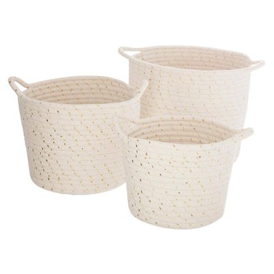 Set de 3 paniers à anses enfant Fil textile ATMOSPHERA