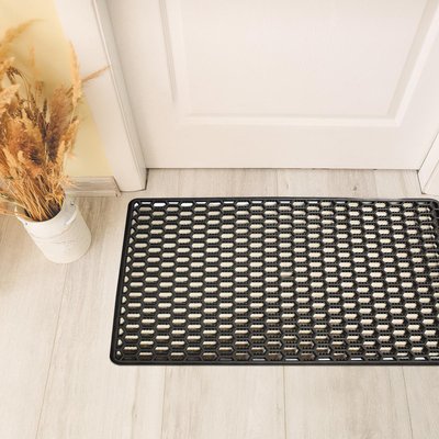 Paillasson tissé en pvc motif géométrique VINYLE UN AMOUR DE TAPIS