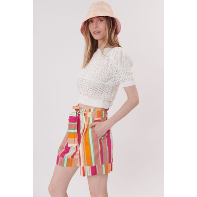 Short ample imprimé rayé avec ceinture WALLABY DERHY