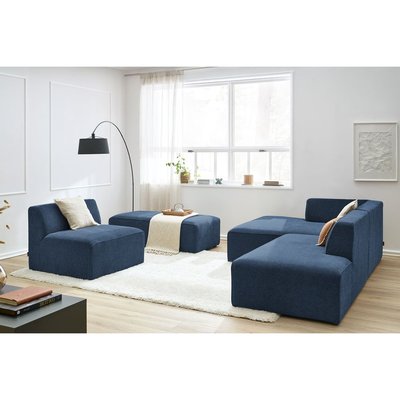 Canapé modulable 6 places en tissu texturé, MEGEVE BOBOCHIC