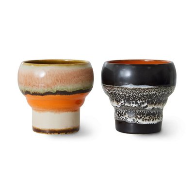 Mug a café lungo rétro céramique  Basalt set de 2 HKLIVING