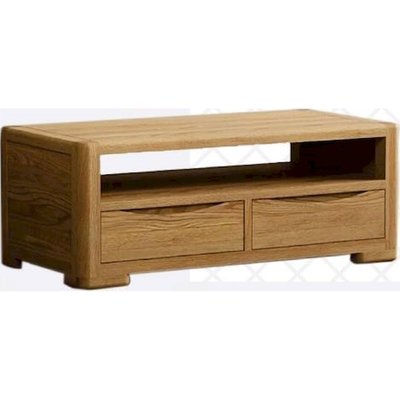 Meuble TV en bois, 2 tiroirs, acacia RECOLLECTION