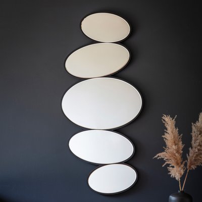 118cm Black Pebble Stack Mirror SO'HOME