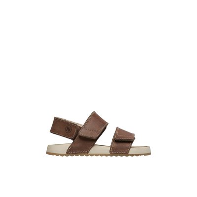 Sandales en cuir avec double fermeture scratch HOLKAS. NATURINO