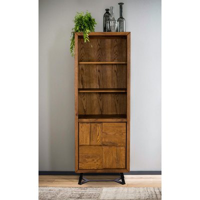 Bibliothèque colonne en bois massif 1 porte OKA PIER IMPORT