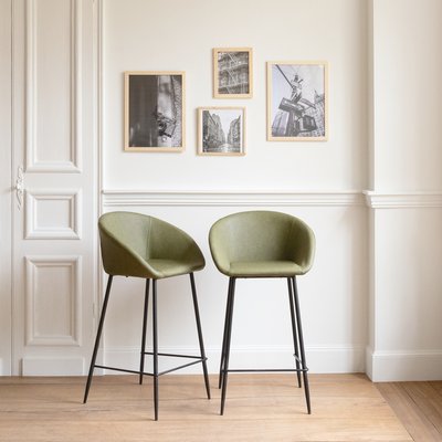 Tabourets de bar en simili, lot de 2, Achille, ACHILLE HAPPY GARDEN
