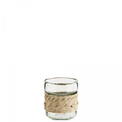 Vase en verre et fibre bambou MADAM STOLTZ