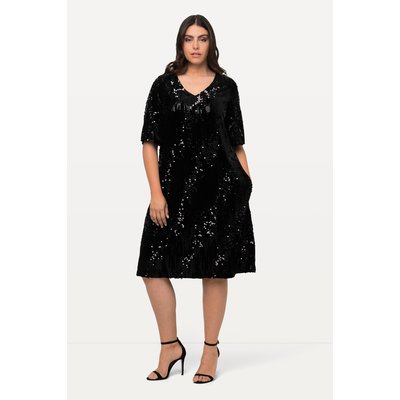 Robe en velours à paillettes, ligne en A ULLA POPKEN