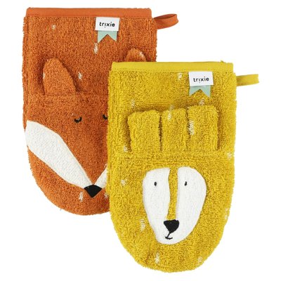 Lot de 2 gants de toilette Mr. Lion et Mr. Fox - Trixie TRIXIE