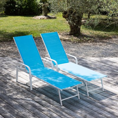 Bains de soleil textilène, lot de 2, Sardinia, SARDINIA HAPPY GARDEN