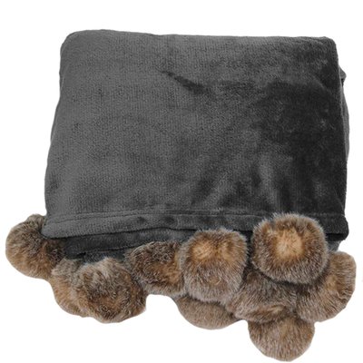 Plaid pompons Collection Snowy DOUCEUR D'INTÉRIEUR
