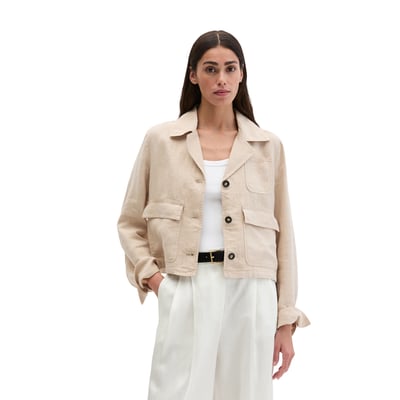 Veste en lin straight avec poches plaquées MARC O'POLO