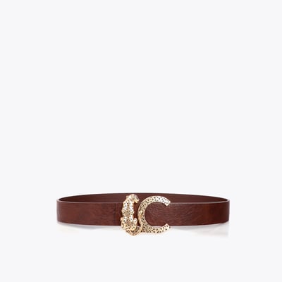 Ceinture à boucle léopard dorée LOLA CASADEMUNT