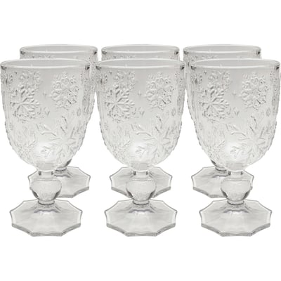 Lot de 6 verres à vin, ICE FLOWERS KARE DESIGN