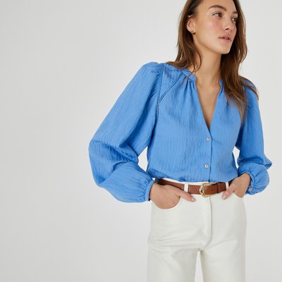 Chemisier ample, col V, manches ballon LA REDOUTE COLLECTIONS