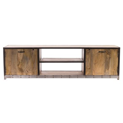 Meuble TV industriel en bois manguier massif L178 cm INDUSTRIA MILIBOO