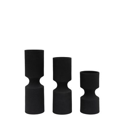 Set of 3 Oadby Black Candle Holder SO'HOME