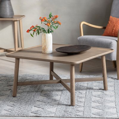 Kargil Scandi Distressed Oak Square Coffee Table SO'HOME