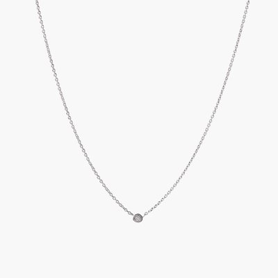 Collier fin argent 925 serti d'un Diamant 0.03 Carat BALABOOSTE