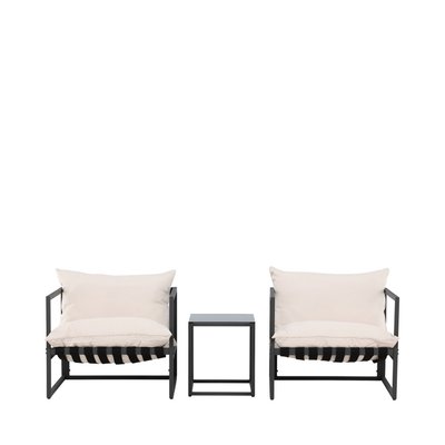 Salon de jardin 2 places en acier- MESSINA VENTURE HOME