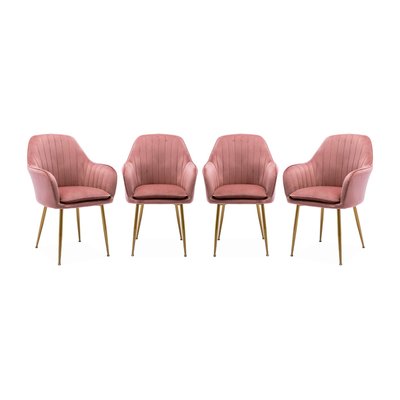 Fauteuil velours et pieds métal (lot de 4) SHELLA SWEEEK