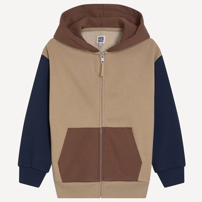 Sweat zippé à capuche, color block, en molleton LA REDOUTE COLLECTIONS