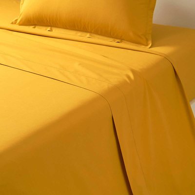 Drap plat en percale de coton orange, ALCOVE OLIVIER DESFORGES
