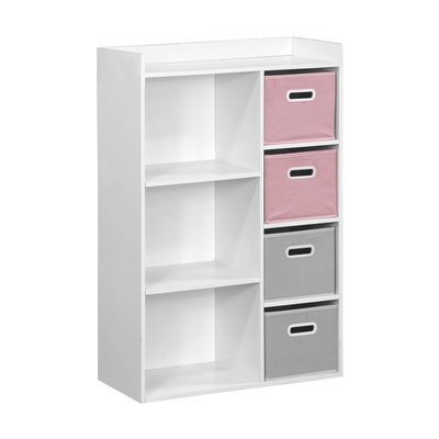 Meuble de rangement enfant 4 paniers velours CAMILLE SWEEEK