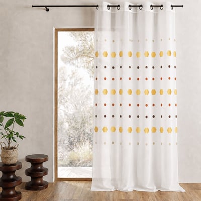 Voilage jacquard imprimés hexagonaux HOME MAISON