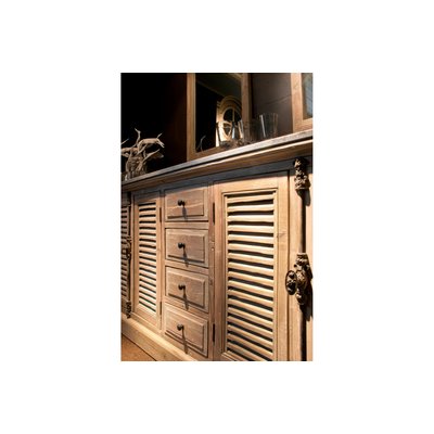 Meuble de salle de bain double vasque en bois et pierre L177 - HANOÏ HELLIN, DEPUIS 1862