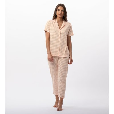 Pyjama boutonné rayé en coton et modal FRUTTI 706 LE CHAT