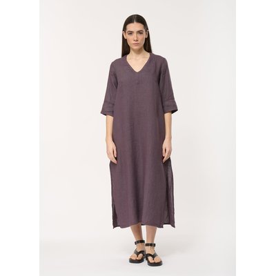 Robe longue prune en lin HUMILITY