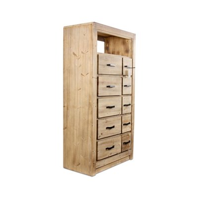 Semainier Chiffonnier 10 Tiroirs Bois Naturel DECORATION D’AUTREFOIS