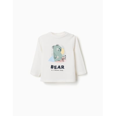 T-shirt en coton à manches longues avec imprimé lettres ZIPPY
