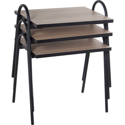 Tables d'appoint en bois, pieds noirs (lot de 3) RECOLLECTION