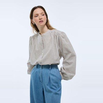 Blouse manches longues à carreaux en coton BIO GOTS MONOPRIX