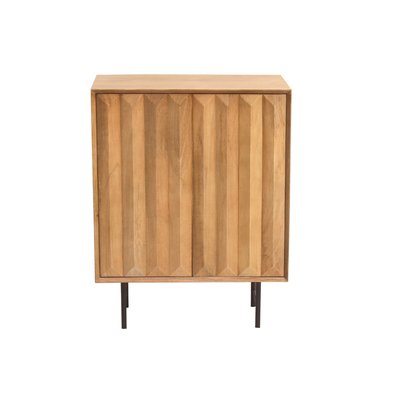 Buffet en bois manguier massif gravé et métal noir 2 portes L70 cm AGRA MILIBOO